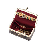 Royal Bagger Women's Jewelry Box – Mini Case for Rings, Necklaces & Earrings, Coated Canvas & Vegetable-Tanned Cowhide Leather with Kiss Lock Coin Purse 5203