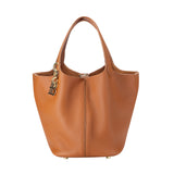 Royal Bagger Vintage Genuine Leather Basket Bag Stylish Versatile Handheld Bucket Bag for Women's Commuting 3260