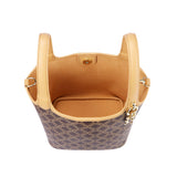 Royal Bagger Signature Coated Canvas & Vegetable-Tanned Cowhide Leather Bucket Bag, Casual Handbag for Women, Tote Bags 4260