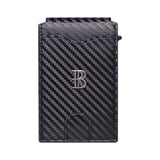 Royal Bagger Men’s Minimalist Pop-Up Metal & Genuine Cow Leather Card Holder Case, RFID Blocking Slim Wallet with Magnetic Closure, Lightweight Carbon Fiber Travel Wallet 5246