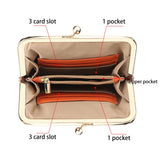 Royal Bagger RFID Blocking Coin Purse for Women, Fashion Kiss Lock Change Pouch, Genuine Leather Key & Card Holder 6120