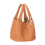 Royal Bagger Vintage Genuine Leather Basket Bag Stylish Versatile Handheld Bucket Bag for Women's Commuting 3260