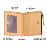 Royal Bagger Signature Coated Canvas & Vegetable-Tanned Cowhide Leather Short Wallet - RFID Blocking, Slim Bifold Coin Purse for Women, Retro & Simple Design 4201