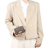 Royal Bagger Retro Kiss Lock RFID Card Holder & Coin Purse for Women, Signature Coated Canvas & Vegetable-Tanned Leather Mini Keychain Wallet, Compact Storage Bag 5243