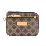 Royal Bagger Women's RFID Coin Purse – Signature Coated Canvas & Vegetable-Tanned Cowhide Leather, Multi-Zipper Clutch Wallet with Keychain & Wristlet 2903