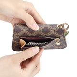 Royal Bagger RFID Women's Multi-Card Slots Wallet – Signature Coated Canvas & Vegetable-Tanned Cowhide Leather Credit Card Holder, Coin Purse with Keychain 3443