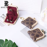 Royal Bagger Mini Ultra-Thin Jewelry Box & Kiss Lock Purse – Signature Coated Canvas, Women's Essential 8120