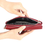 Royal Bagger RFID Blocking Women's Short Wallet Genuine Leather Multi-card Slots Card Holder Trifold Purse Magnetic Opening 2063