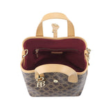 Royal Bagger Retro Signature Canvas & Leather Bucket Bag, Convertible Tote & Basket Handbag for Women 5262