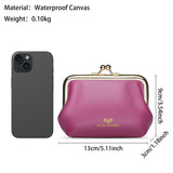 Royal Bagger Retro Kiss Lock RFID Card Holder Coin Purse for Women Genuine Cow Leather Small Lipstick Bag Fashion Mini Key Chain Wallet 3243