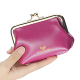 Royal Bagger Retro Kiss Lock RFID Card Holder Coin Purse for Women Genuine Cow Leather Small Lipstick Bag Fashion Mini Key Chain Wallet 3243