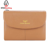 Royal Bagger RFID Blocking Women's Short Wallet Genuine Leather Multi-card Slots Card Holder Trifold Purse Magnetic Opening 2063