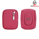 Royal Bagger RFID Mini Genuine Leather Women's Coin Purse - Solid Color Buckle Pouch for Keys, Earphones & Daily Essentials 3603