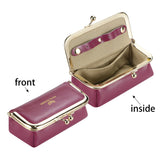 Royal Bagger Genuine Leather Jewelry Box, Mini Organizer for Rings, Necklaces & Earrings, Women's Kiss Lock Coin Purse 3125