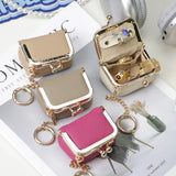 Royal Bagger Genuine Leather Mini Kiss Lock Coin & Jewelry Box, Removable Keychain, Storage for Rings, Earrings, Necklaces 2894