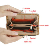 Royal Bagger Fashionable Genuine Leather RFID Blocking Women's Wallet with Kiss Lock, Card Slots and Zipper Coin Pocket 4120