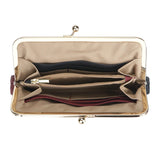 Royal Bagger RFID Blocking Genuine Leather Clutch Purse for Women, Elegant Evening Wallet with Kiss Lock, Phone Holder 2868