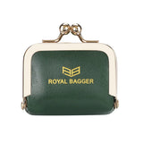 Small Size, Royal Bagger Retro Genuine Leather Mini Kiss Lock Coin Purse – Women's Jewelry Box for Earrings, Rings & More 3894