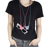 Royal Bagger Fashion Genuine Leather Eyeglass Neck Strap, Portable Sunglasses Holder, Anti-Loss Glasses Cord for Women 3130