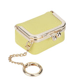 Royal Bagger Genuine Leather Mini Kiss Lock Coin & Jewelry Box, Removable Keychain, Storage for Rings, Earrings, Necklaces 2894
