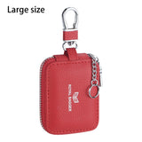 Royal Bagger Mini Earphone Bag Genuine Leather Zipper Key Wallet with Keychain, Portable Headphone Case for Men & Women 3901