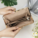 Royal Bagger RFID Genuine Leather Wallet for Women, Kiss Lock Clutch with Multi-Card Slots, Vintage Card Holder Purse 2468