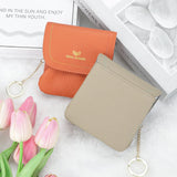 Royal Bagger Kiss Lock Coin Purse for Women RFID Simple Card Holder with Removable Keychain Genuine Leather Storage Bag 2622