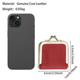 Royal Bagger Genuine Leather Mini Jewelry Box, Ring & Necklace Storage, Slim Coin Purse with Kiss Lock for Women 3120