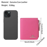 Royal Bagger RFID Blocking Genuine Leather Short Wallet for Women - Slim Bifold Coin Purse, Fashionable & Simple Design 3201