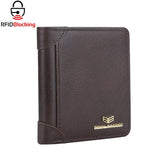 Royal Bagger RFID Vintage Short Wallets for Men Genuine Leather Card Holder Simple Thin Bifold Wallet 3001