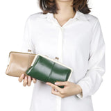 Royal Bagger RFID Genuine Leather Wallet for Women, Kiss Lock Clutch with Multi-Card Slots, Vintage Card Holder Purse 2468