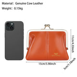 Royal Bagger Fashionable Genuine Leather RFID Blocking Women's Wallet with Kiss Lock, Card Slots and Zipper Coin Pocket 4120