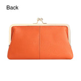 Royal Bagger RFID Kiss Lock Wallet, Genuine Leather Clutch Purse for Women with Solid Color Lining & Multi-Card Slots 3468