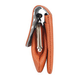 Royal Bagger Kiss Lock Coin Purse for Women RFID Simple Card Holder with Removable Keychain Genuine Leather Storage Bag 2622