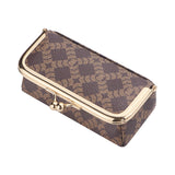 Royal Bagger Mini Jewelry Box – RFID Coated Canvas & Leather Organizer for Rings, Necklaces & Earrings, Women's Kiss Lock Purse 5125