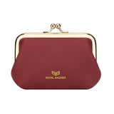 Royal Bagger Kiss Lock RFID Card Holder & Coin Purse for Women – Genuine Cow Leather Mini Wallet with Key Chain, Small Fashion Storage Bag 4243