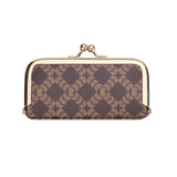 Royal Bagger Mini Jewelry Box – RFID Coated Canvas & Leather Organizer for Rings, Necklaces & Earrings, Women's Kiss Lock Purse 5125