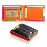 Royal Bagger Men’s Slim Carbon Fiber & Genuine Cow Leather Wallet – Minimalist RFID-Blocking Card Holder, Lightweight Front Pocket Travel Wallet 5240