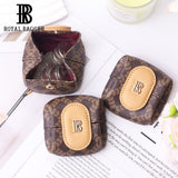 Royal Bagger Mini Women's Coin Purse – Signature Coated Canvas & Vegetable-Tanned Cowhide Leather, Casual Change Pouch for Daily Use 6603