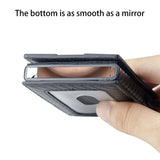 Royal Bagger Men’s Minimalist Pop-Up Metal & Genuine Cow Leather Card Holder Case, RFID Blocking Slim Wallet with Magnetic Closure, Lightweight Carbon Fiber Travel Wallet 5246