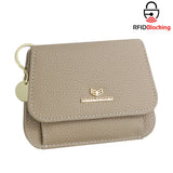 Royal Bagger Multi-card Slots Short Wallet Genuine Leather Credit Card Holder RFID Blocking Coin Purse with Keychain 2443