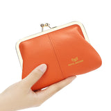 Royal Bagger RFID Blocking Coin Purse for Women, Fashion Kiss Lock Change Pouch, Genuine Leather Key & Card Holder 6120