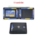 Royal Bagger Men's Genuine Leather Wallet RFID Card Holder Carbon Fiber Wallet Large Capacity Two Fold Wallet 3240