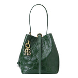 Royal Bagger Fashion Retro Bucket Bag for Women, Genuine Cowhide Leather Handbag, Elegant Shoulder Crossbody Purse 3266