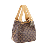 Royal Bagger Signature Coated Canvas & Vegetable-Tanned Cowhide Leather Bucket Bag, Casual Handbag for Women, Tote Bags 4260