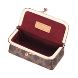 Royal Bagger Mini Jewelry Box – RFID Coated Canvas & Leather Organizer for Rings, Necklaces & Earrings, Women's Kiss Lock Purse 5125