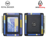 Royal Bagger RFID Blocking Compact Men's Card Case, Durable Black Leather, Secure Daily Storage for Cards and Cash 3247