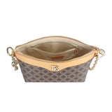 Royal Bagger Chain Shoulder Bag for Women, Signature Coated Canvas & Vegetable-Tanned Cowhide Leather Underarm Purse, Fashion Retro Handbag 5263