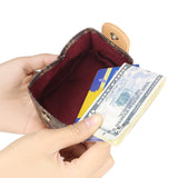 Royal Bagger RFID Mini Coin Purse for Women – Signature Coated Canvas & Vegetable-Tanned Cowhide Leather, Small Wallet Pouch for Keys, Earphones & Essentials 7603