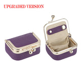 Royal Bagger Genuine Leather Mini Coin Purse, Solid Color Kiss Lock Change Pouch, Casual Style Small Storage Bag for Women 1894